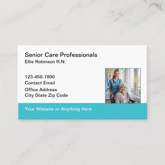 Senior Care Medical Nursing Home Health Business Card (Front)