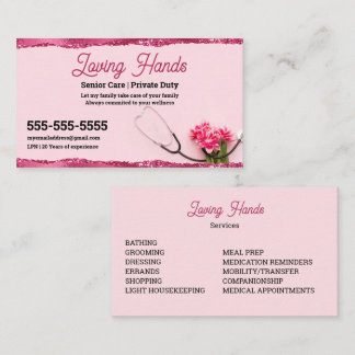 Senior Care Private Sitting Service Business Card