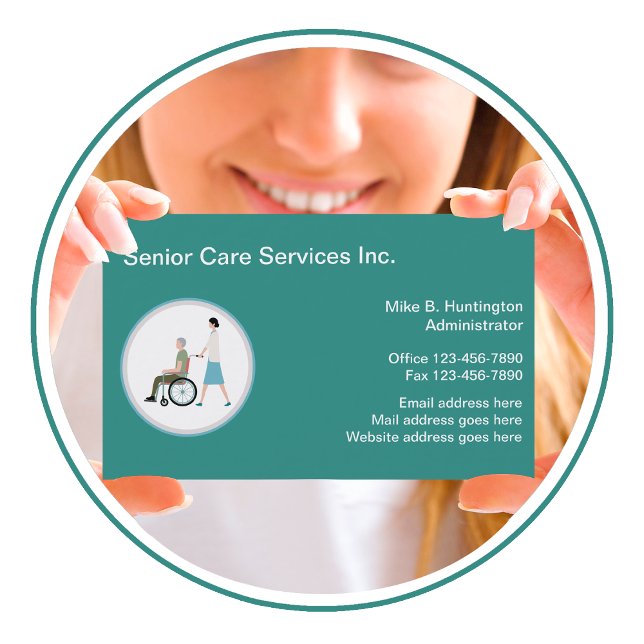 Senior Care Services Medical Logo Template Business Card (Creator Uploaded)