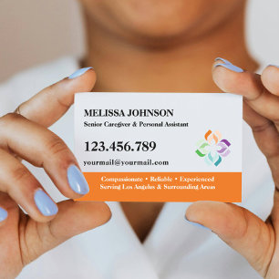 Senior Caregiver Elderly & Personal Care LOTUS Business Card