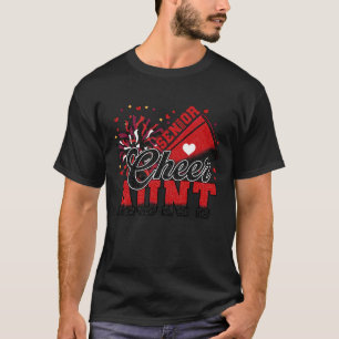 Senior Cheer Aunt 2026 Red and Black Vintage Cheer T-Shirt