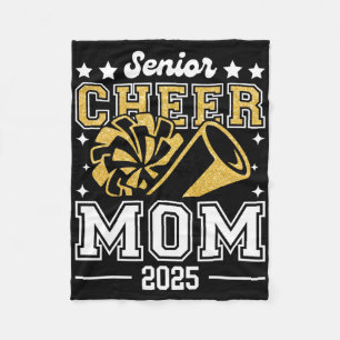 Senior Cheer Mum 2025 Graduation Support Cheerlead Fleece Blanket