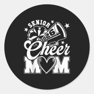 Senior Cheer Mum 2026 Proud Cheerleader Mum Cl Of Classic Round Sticker
