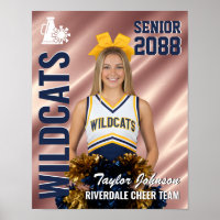 Senior Cheer Team Cheerleader Photo Rose Pink