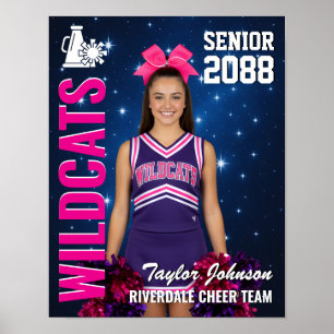 Senior Cheer Team Cheerleading Star Photo Sports Poster