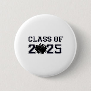 Senior Cheerleader Cheer Cl Of 2025 Graduation Gra 6 Cm Round Badge