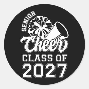 Senior Cheerleader Cheer Class of 2027 Graduation Classic Round Sticker
