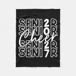 Senior Cheerleader Cheer Class of 2027 Graduation Fleece Blanket