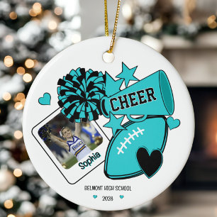 Senior Cheerleader Personalised Photo Ceramic Ornament