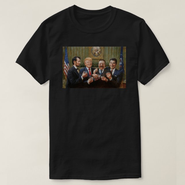 senior citizen, abraham lincoln, Donal Trump Presi T-Shirt (Design Front)