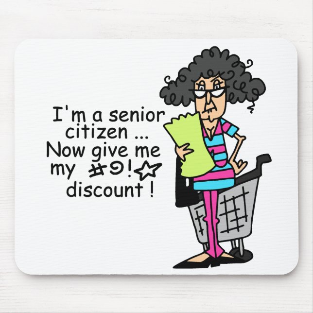 Senior Citizen Discount Mouse Pad (Front)