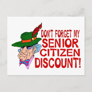 Senior Citizen Discount Postcard