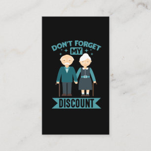 Senior Citizen Discount Retired Grandparents Business Card