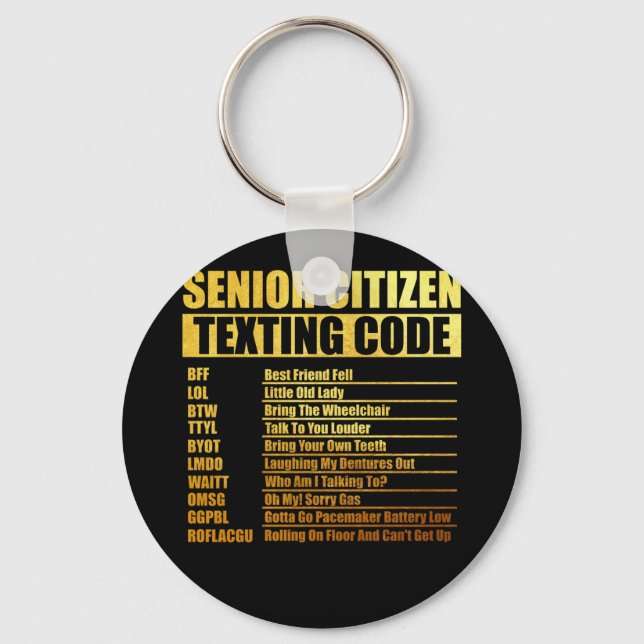 Senior Citizen's Texting Code Grandpa Key Ring (Front)