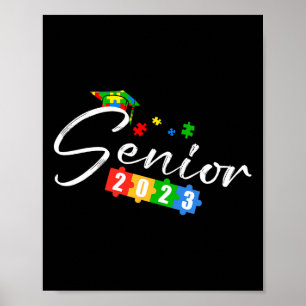 Senior Cl Of 2023 Autism Awareness School Graduati Poster