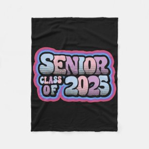 Senior Cl Of 2025 Retro Design Boy Or Girl Fleece Blanket