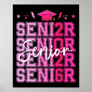 Senior Cl Of 2026 Coquette Pink Bow Graduation Poster
