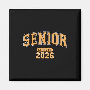 Senior Cl Of 2026 Graduation Arched Orange Letters Magnet