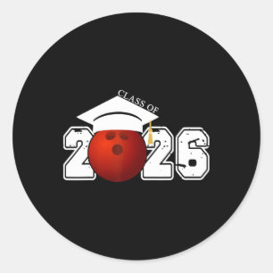 Senior Cl Of 2026 Graduation Bowling Graduate Gift Classic Round Sticker