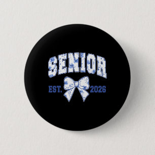 Senior Cl Of 2026 Graduation Girly Floral Coquette 6 Cm Round Badge