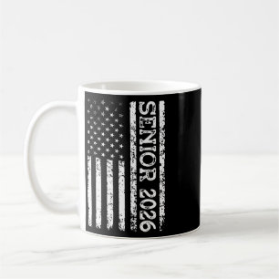 Senior Cl Of 2026 Patriotic American Usa Flag Grad Coffee Mug