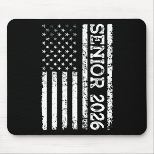 Senior Cl Of 2026 Patriotic American Usa Flag Grad Mouse Pad