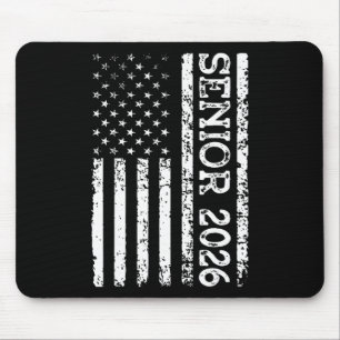 Senior Cl Of 2026 Patriotic American Usa Flag Grad Mouse Pad