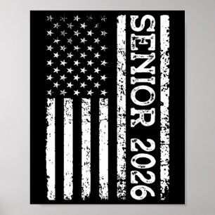 Senior Cl Of 2026 Patriotic American Usa Flag Grad Poster