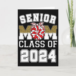 Senior Cl Of Cheerleading Player Graduate Leopard Card