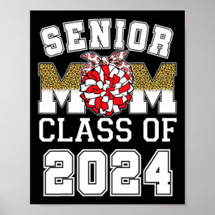 Senior Cl Of Cheerleading Player Graduate Leopard Poster