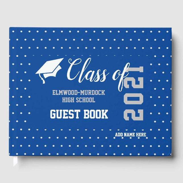 Senior Class 2021 Blue Graduation Guest Book (Front)
