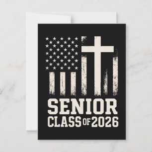 Senior Class 2026 Cross Flag USA Postcard