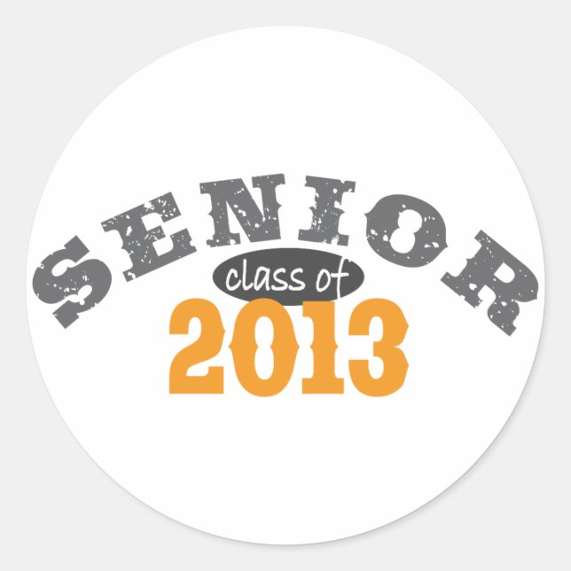 Senior Class of 2013 Classic Round Sticker (Front)