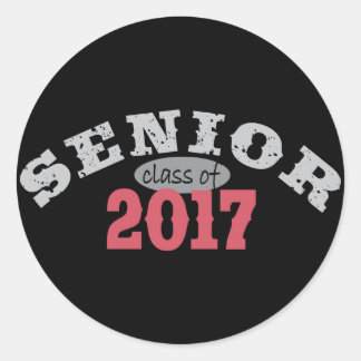 Senior Class of 2017 Red Classic Round Sticker