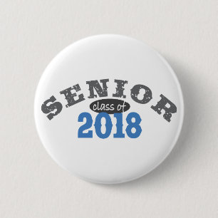 Senior Class of 2018 Blue 6 Cm Round Badge