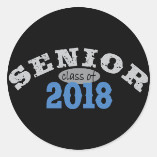 Senior Class of 2018 Blue Classic Round Sticker
