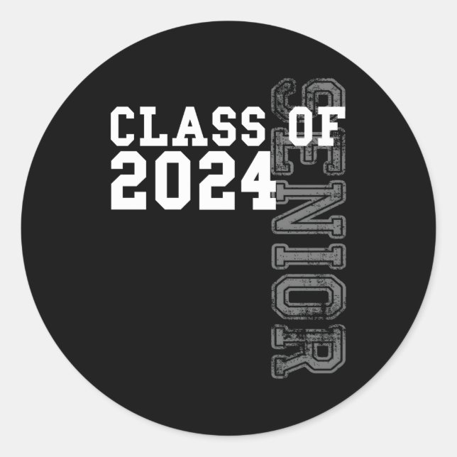 Senior Class Of 2024 Graduation 2024 Classic Round Sticker (Front)