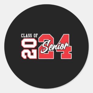 Senior Class Of 2024 Graduation Happy Last Day Of  Classic Round Sticker