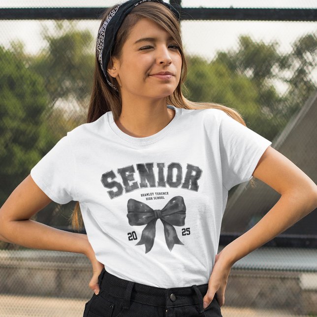 Senior Class of 2025 Bow Graduation Year T-Shirt (Creator Uploaded)