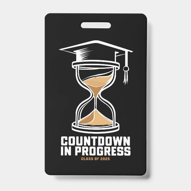 Senior Class Of 2025 Countdown to Graduation Gift ID Badge (Front)