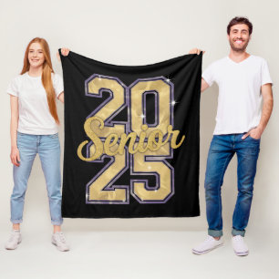 Senior Class Of 2025 Gold Graduation Graduate Fleece Blanket
