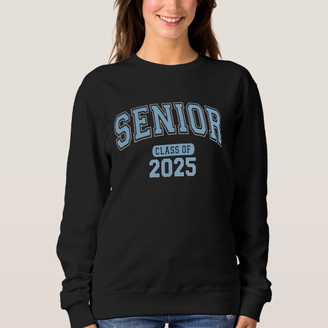 Senior Class of 2025 Graduation Arched Pale Blue L Sweatshirt (Front)