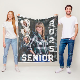 Senior Class of 2025 Graduation Photo Keepsake Fleece Blanket
