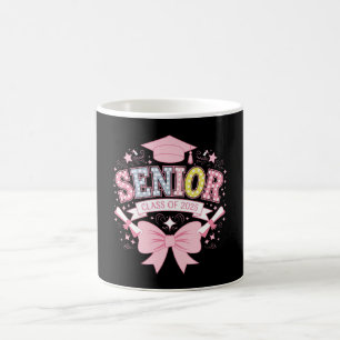 Senior Class Of 2025 Graduation Pink Coquette Bow Coffee Mug