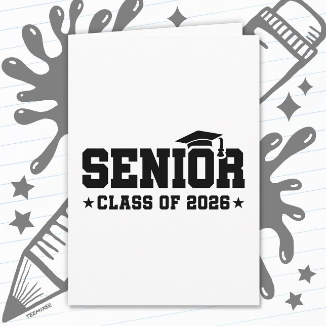 Senior Class of 2026 Bold Graduation Typography Card (Creator Uploaded)