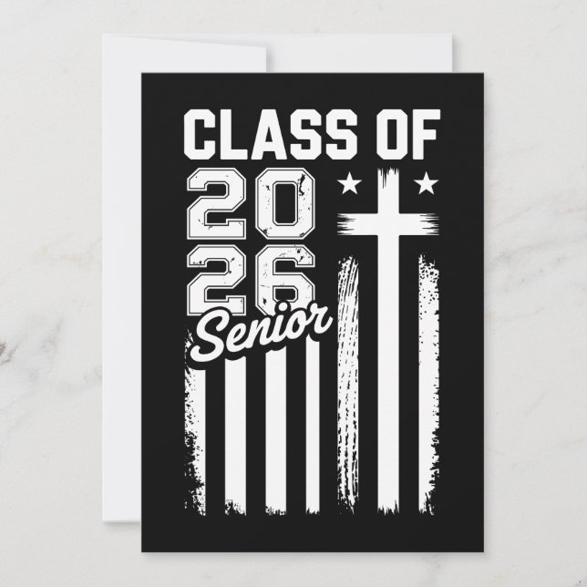 Senior Class Of 2026 Christian Jesus American Flag Invitation (Front)