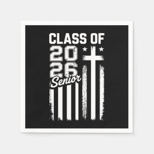 Senior Class Of 2026 Christian Jesus American Flag Napkin