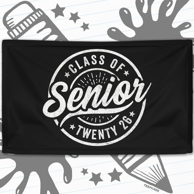 Senior Class of 2026 Cool Vintage Badge Graduation Banner (Creator Uploaded)