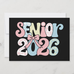 Senior Class Of 2026 Floral Bow Graduation 26 Grad Invitation