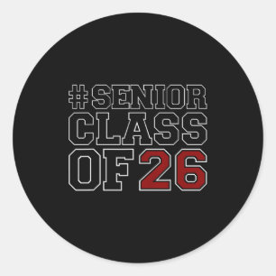 Senior class of 2026 graduate high school classic round sticker